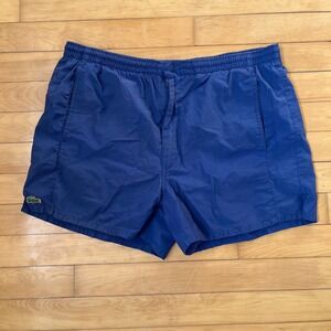 Vintage Izod Lacoste Sport Shorts Mens Large Navy Blue Cotton Nylon Croc Logo